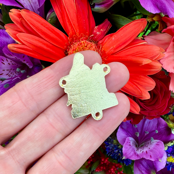 Gold La Pieta Rosary Centerpiece - Thirteenth Station Jesus Taken Down From the Cross