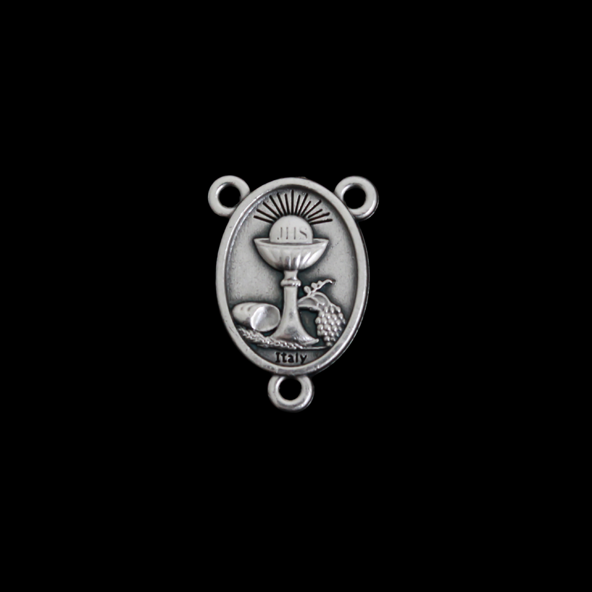 Saint Carlo Acutis Rosary Centerpiece with Eucharist Symbols