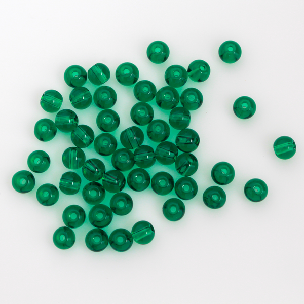 Sea Green Glass Beads 6mm Round Transparent Prayer Beads, 60pcs