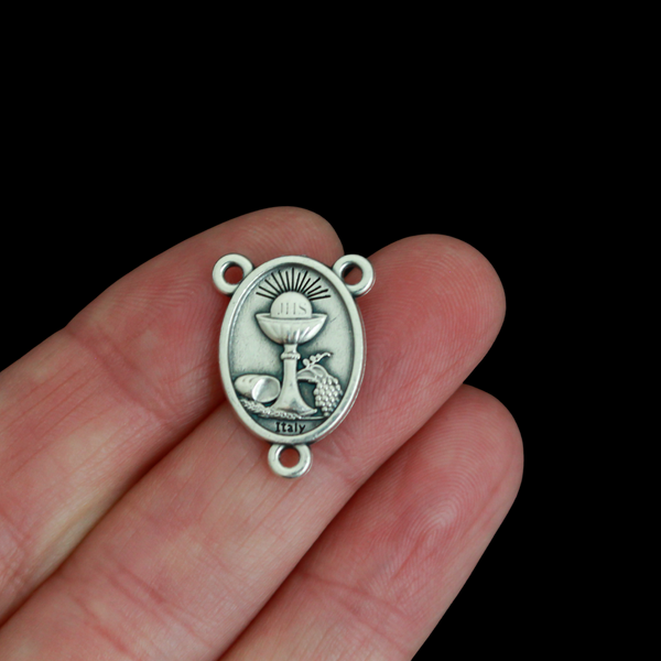 Saint Carlo Acutis Rosary Centerpiece with Eucharist Symbols