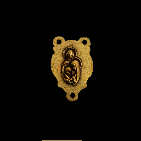 Bronze Sacred Heart of Jesus Holy Family Rosary Centerpiece