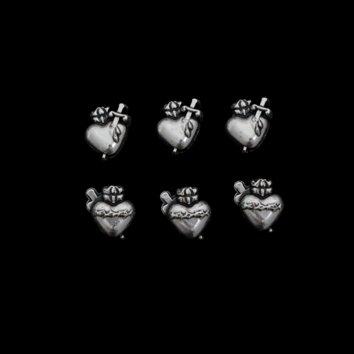 Sacred Heart of Jesus Metal Spacer Beads, 9.5mm x 8mm