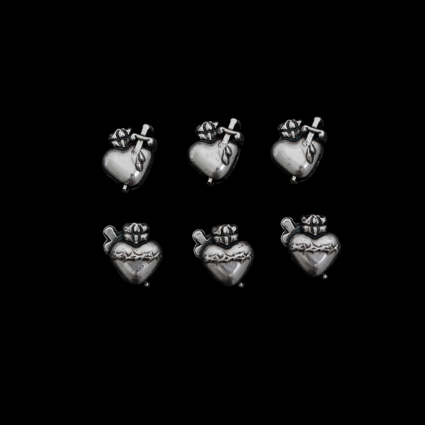 Sacred Heart of Jesus Metal Spacer Beads, 9.5mm x 8mm