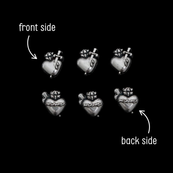 Sacred Heart of Jesus Metal Spacer Beads, 9.5mm x 8mm