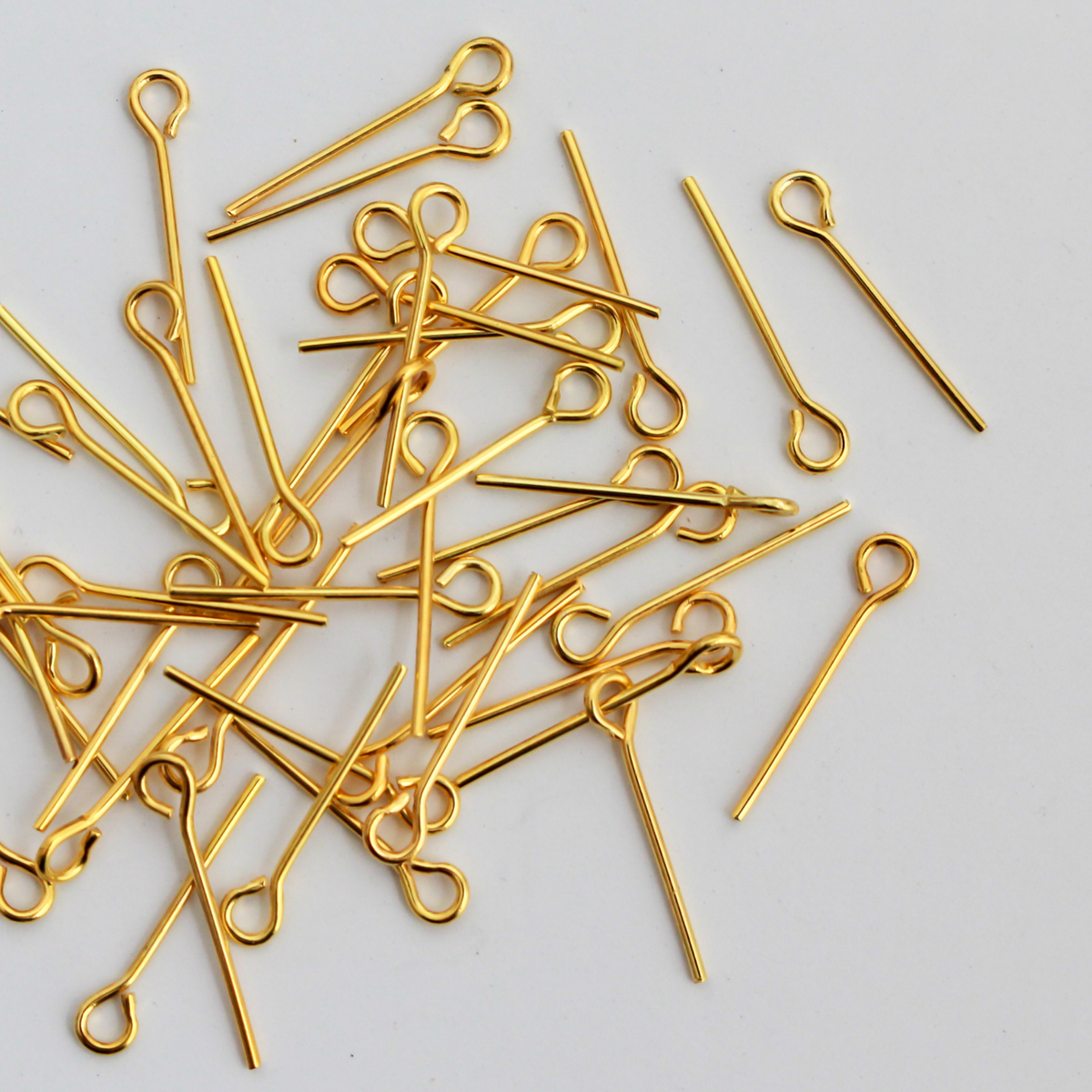21 Gauge Golden Eye Pins 16mm x 0.7mm - 100pcs