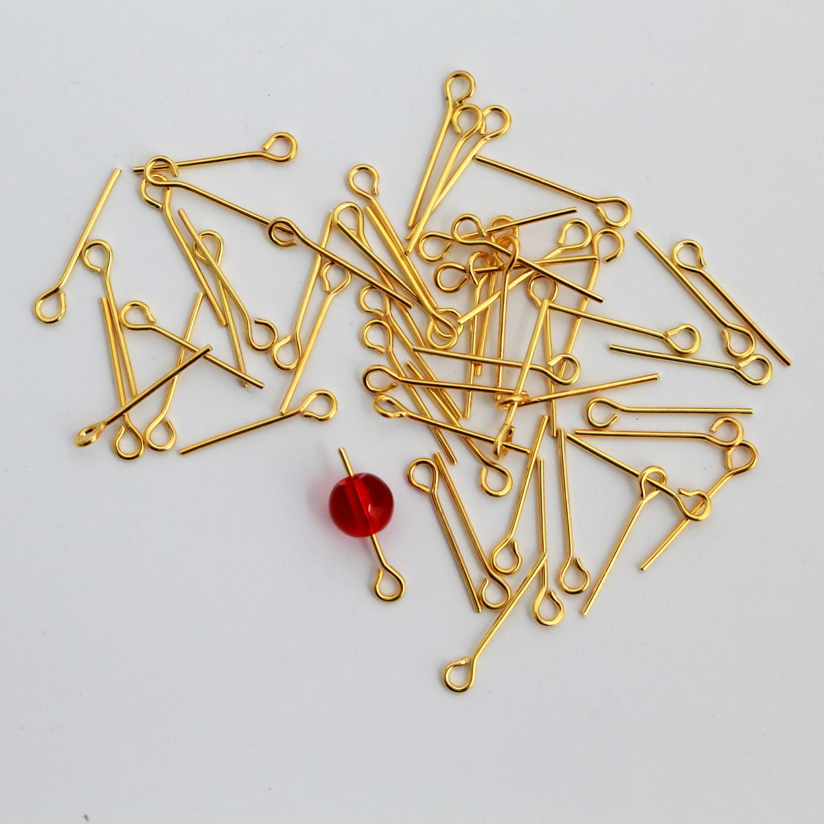 21 Gauge Golden Eye Pins 16mm x 0.7mm - 100pcs