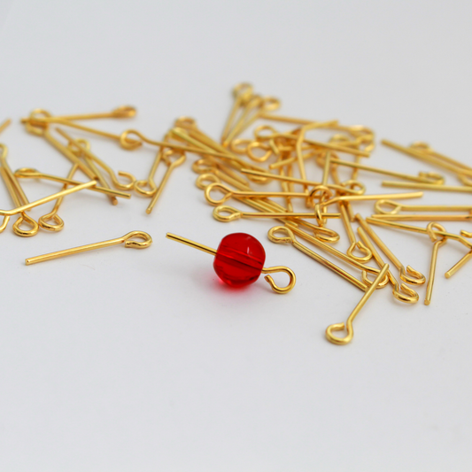 21 Gauge Golden Eye Pins 16mm x 0.7mm - 100pcs
