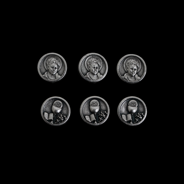 Saint Carlo Acutis Metal Spacer Beads - 9.5mm in diameter, sold in packs of 6 beads