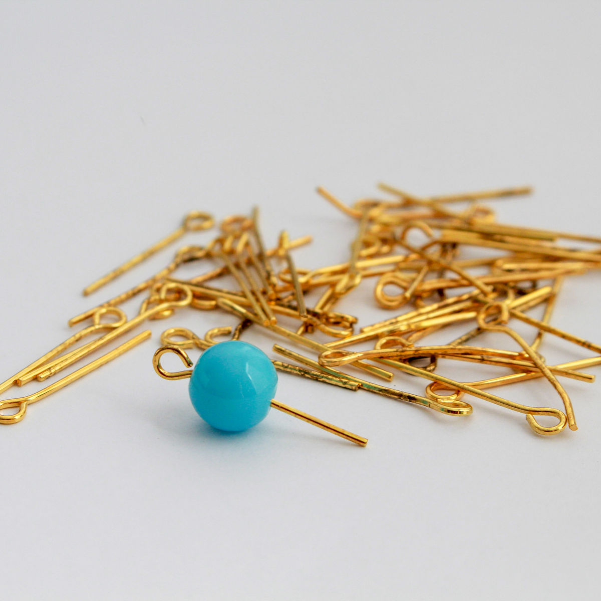 Golden Eye Pins 26mm long x 0.7mm (21 Gauge) - 100pcs