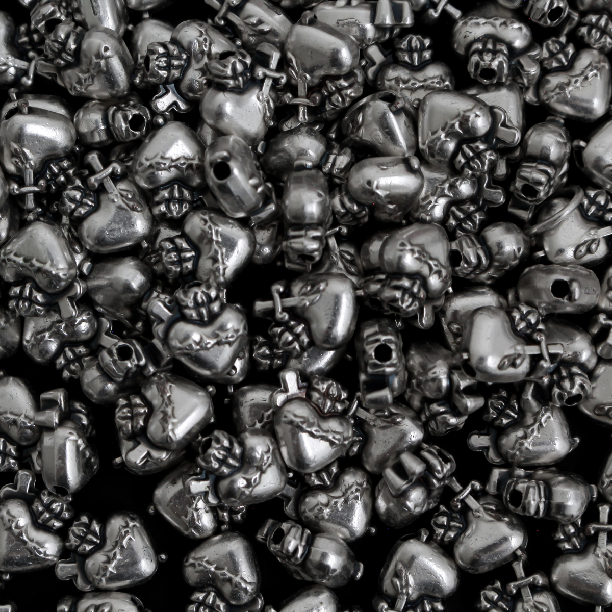 Sacred Heart of Jesus Metal Spacer Beads, 9.5mm x 8mm