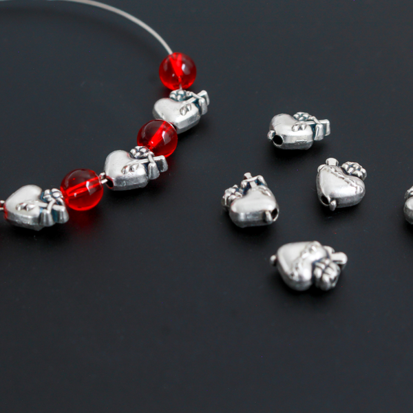 Sacred Heart of Jesus Metal Spacer Beads, 9.5mm x 8mm