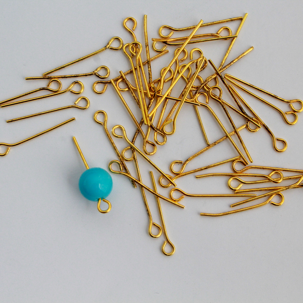 Golden Eye Pins 26mm long x 0.7mm (21 Gauge) - 100pcs