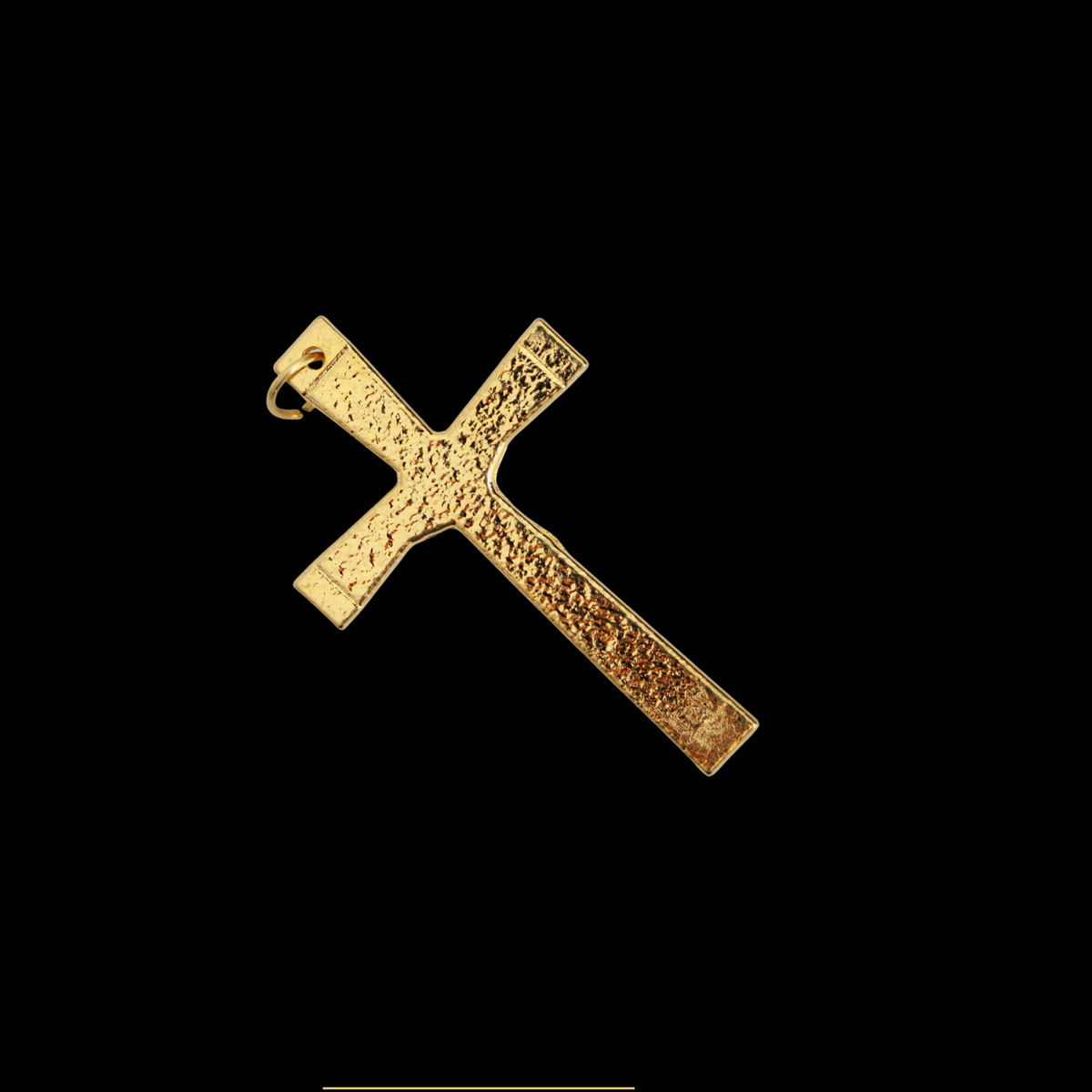 Gold Textured Crucifix Cross with Angels on Each End 2" Long