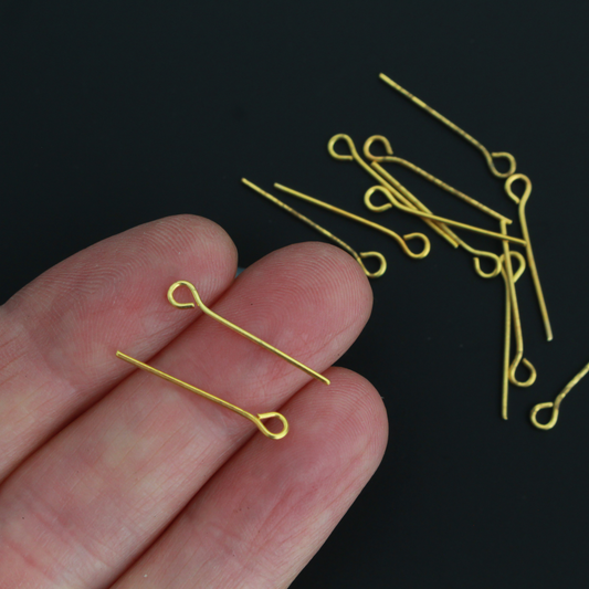 Golden Eye Pins 26mm long x 0.7mm (21 Gauge) - 100pcs
