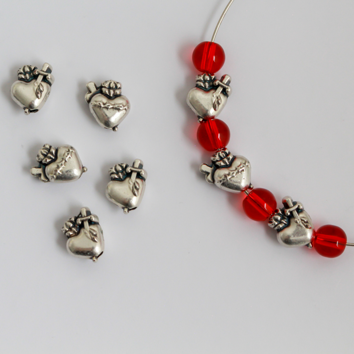 Red Transparent Glass Beads 6mm Round, Hole is 1mm - 60 beads