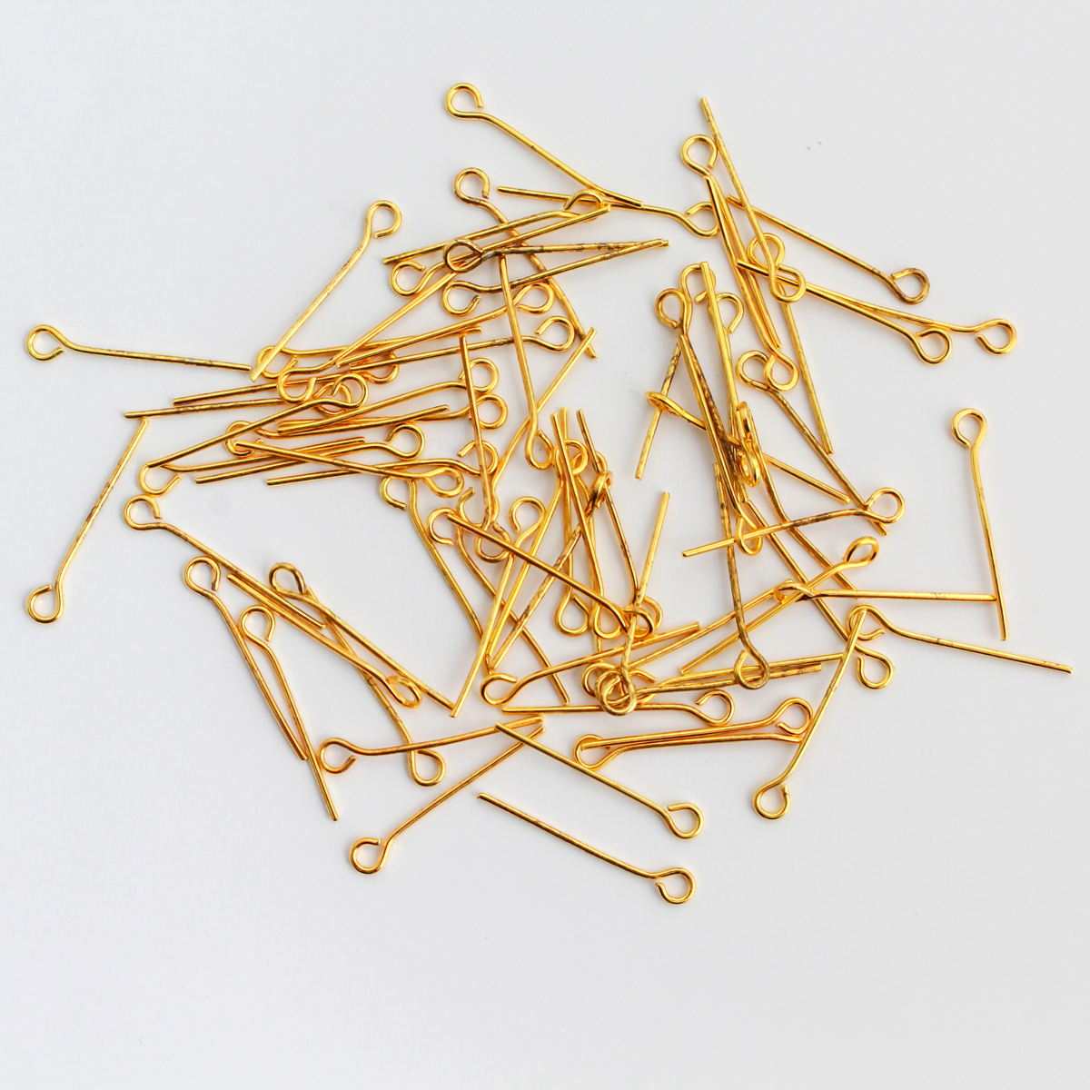 Golden Eye Pins 20mm long x 0.7mm (21 Gauge) - 100pcs