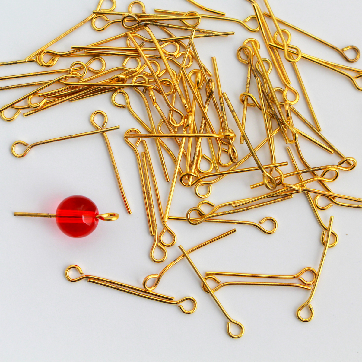 Golden Eye Pins 20mm long x 0.7mm (21 Gauge) - 100pcs