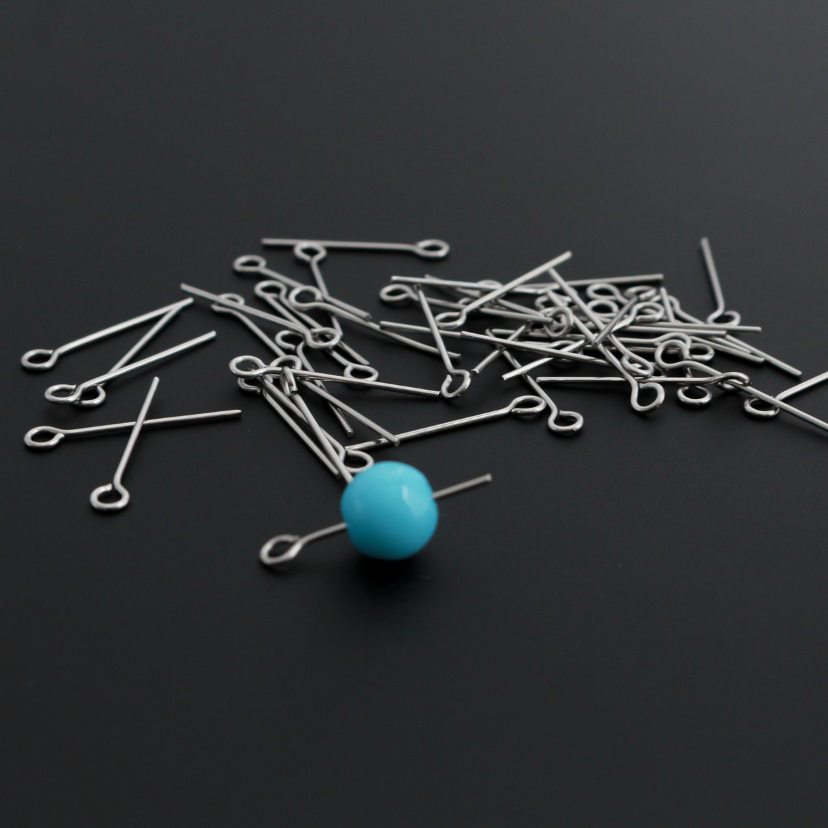 Stainless Steel Eye Pins 16mm long x 0.7mm (21 Gauge) 100pcs