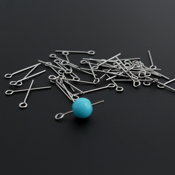 Stainless Steel Eye Pins 16mm long x 0.7mm (21 Gauge) 100pcs