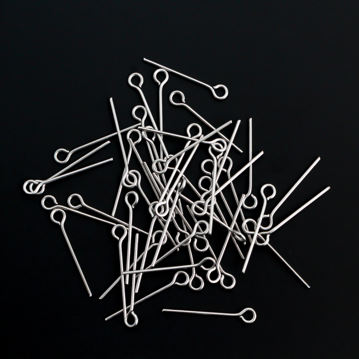 Stainless Steel Eye Pins 16mm long x 0.7mm (21 Gauge) 100pcs