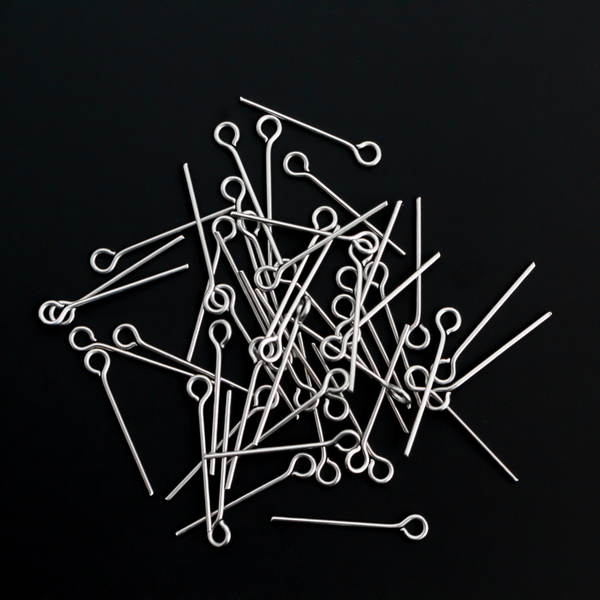 Stainless Steel Eye Pins 16mm long x 0.7mm (21 Gauge) 100pcs