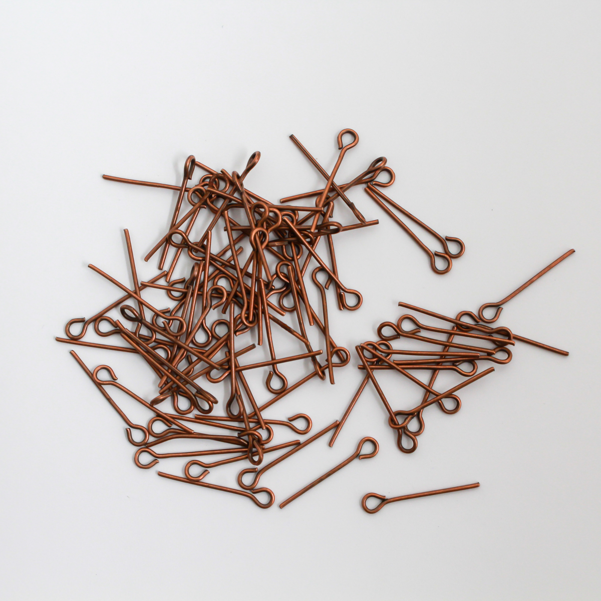 Red Copper Eye Pins 18mm x 0.7mm (21 gauge) Iron Alloy, 100pcs