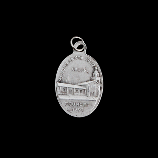 Mission Santa Cruz Medal with St. Junipero Serra - Made in Italy