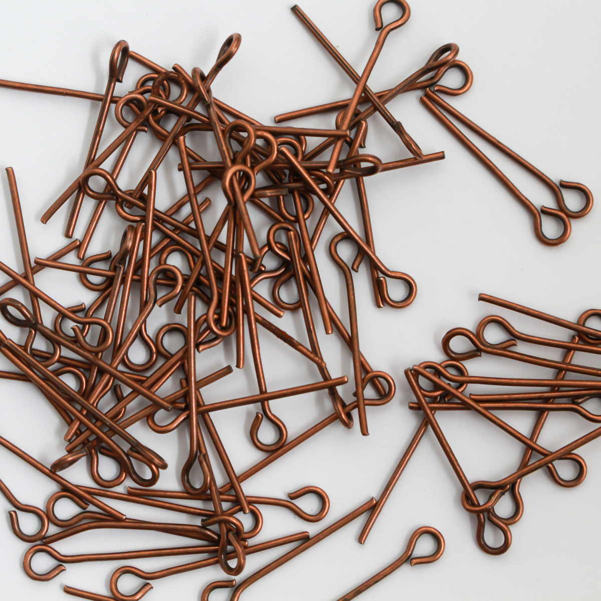 Red Copper Eye Pins 18mm x 0.7mm (21 gauge) Iron Alloy, 100pcs