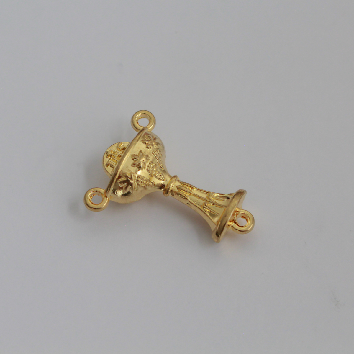 Gold Holy Communion Chalice Rosary Centerpiece - Holy Eucharist JHS Christogram