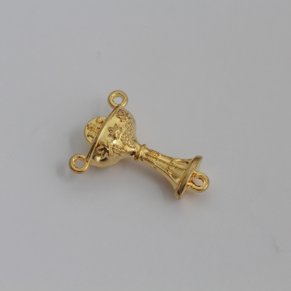 Gold Holy Communion Chalice Rosary Centerpiece - Holy Eucharist JHS Christogram