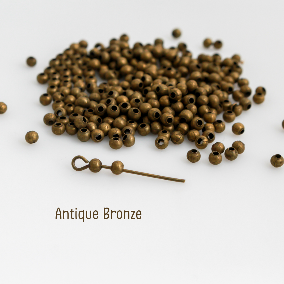 Iron Spacer Beads, Round 3mm in Diameter Available in Silver, Bronze, Gold - 300pcs