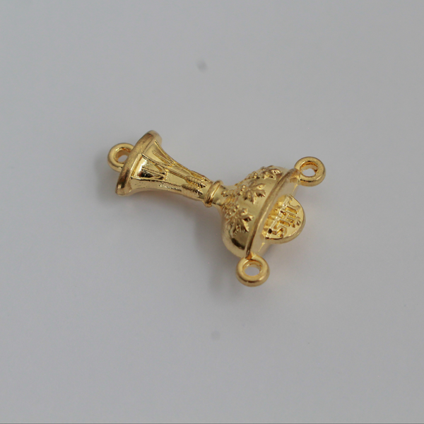 Gold Holy Communion Chalice Rosary Centerpiece - Holy Eucharist JHS Christogram