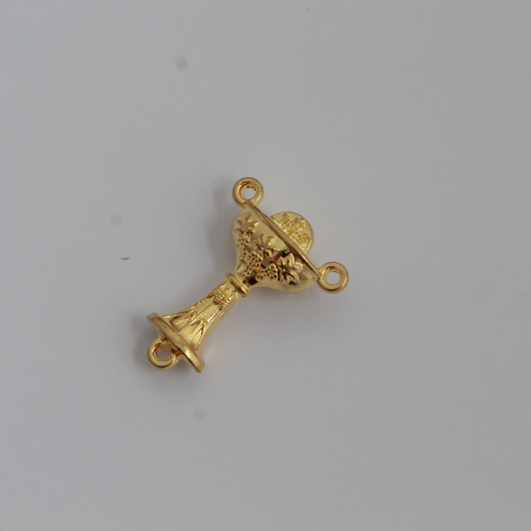 Gold Holy Communion Chalice Rosary Centerpiece - Holy Eucharist JHS Christogram
