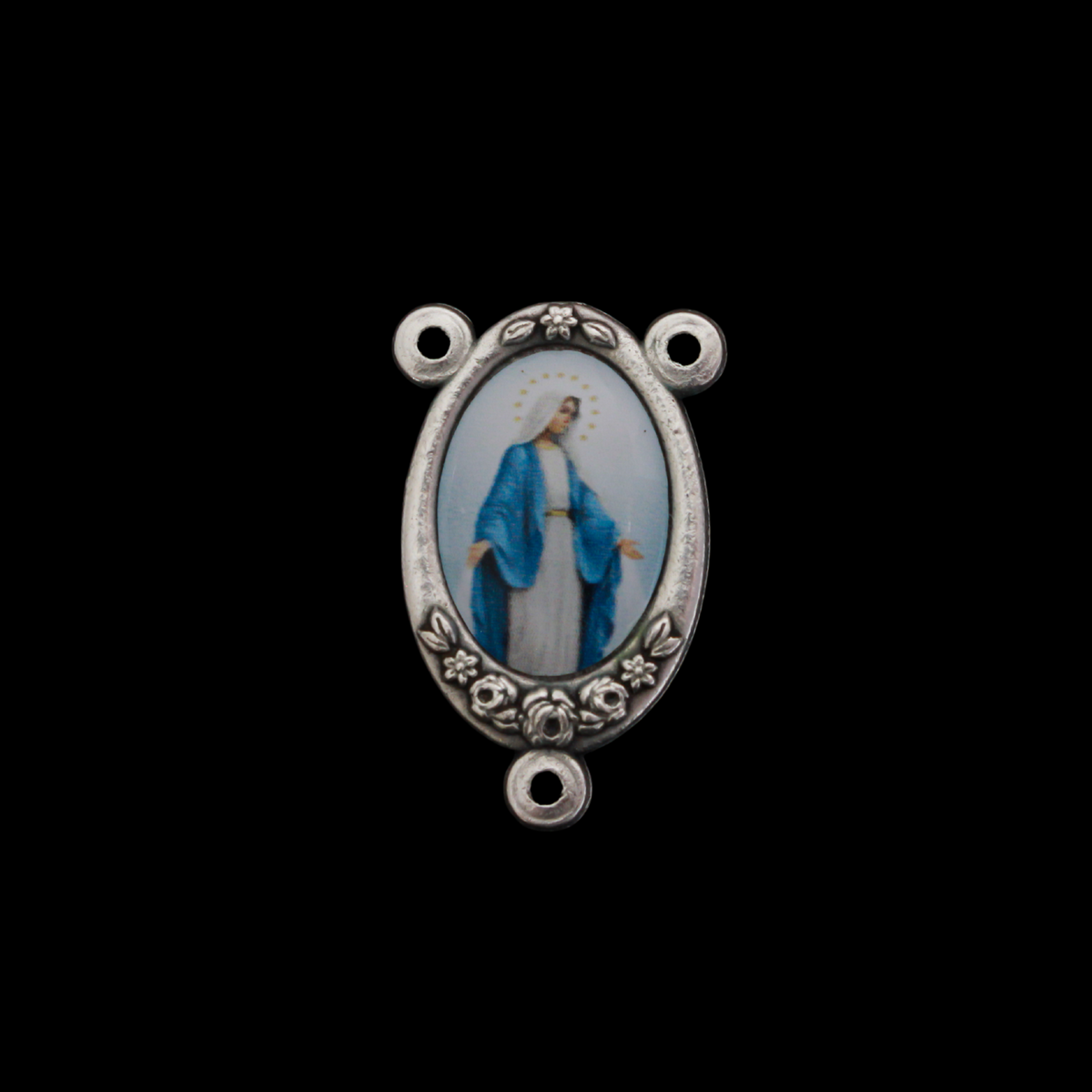 Our Lady of Grace Color Image Rosary Centerpiece, Made in Italy