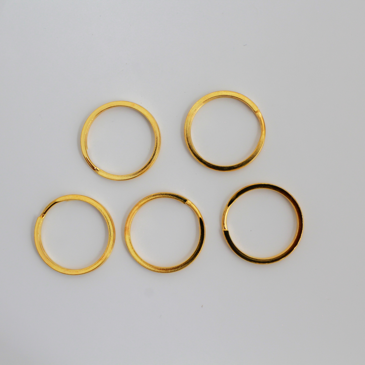 Gold Split Key Rings - 25mm Iron Based Alloy, 5 pcs