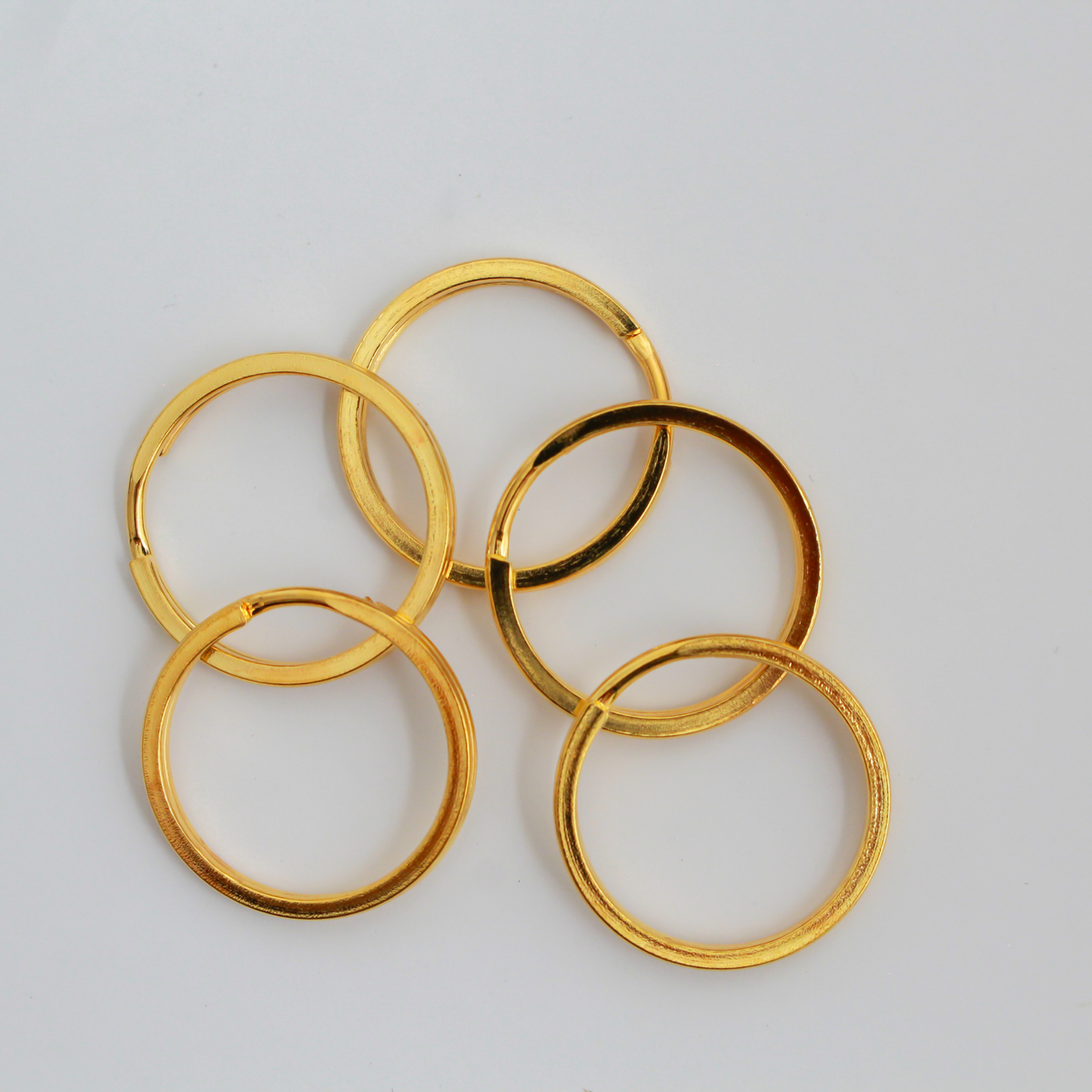 Gold Split Key Rings - 25mm Iron Based Alloy, 5 pcs