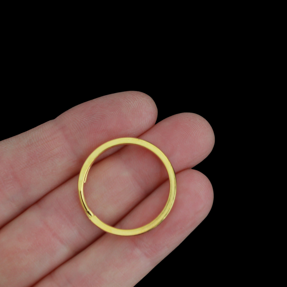 Gold Split Key Rings - 25mm Iron Based Alloy, 5 pcs