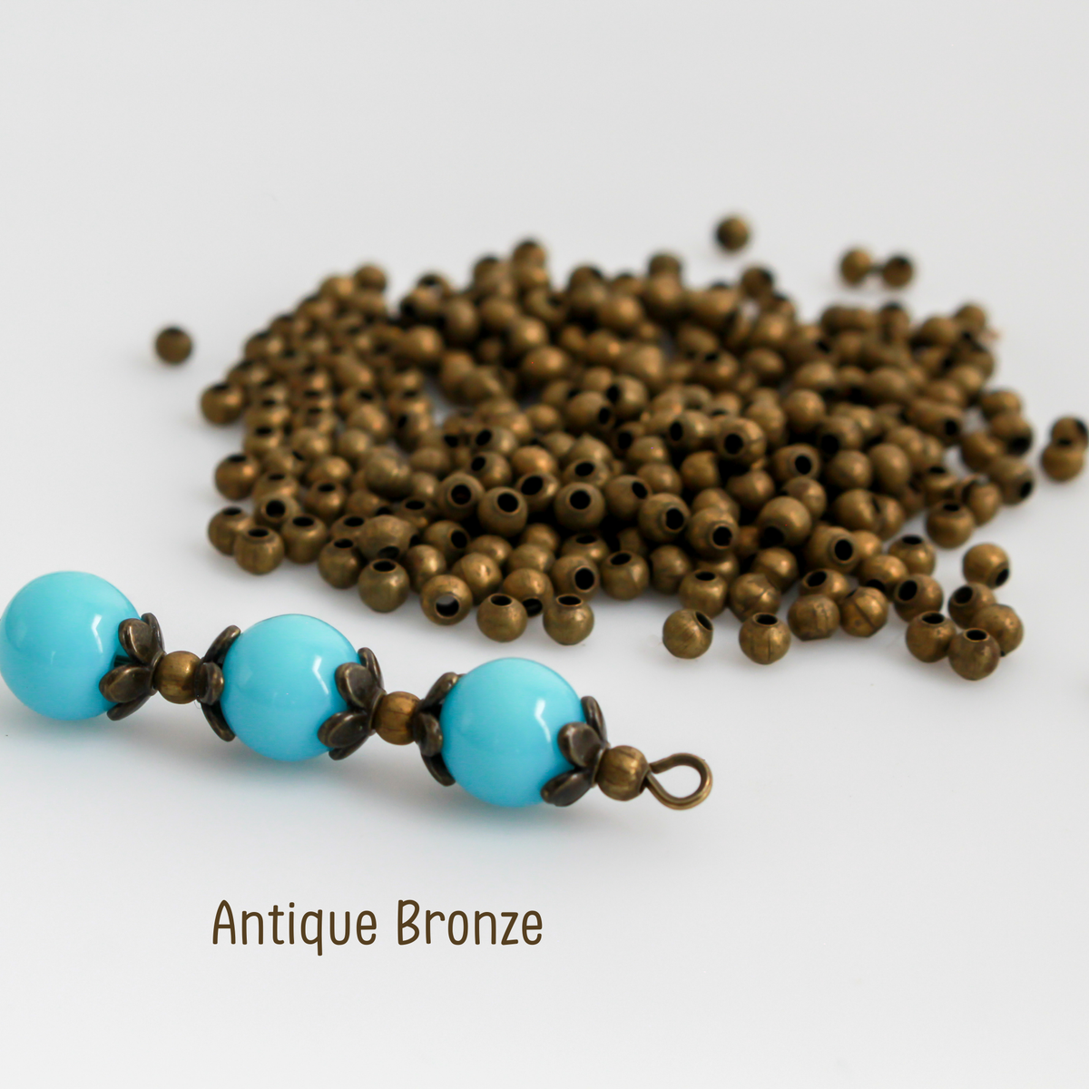 Iron Spacer Beads, Round 3mm in Diameter Available in Silver, Bronze, Gold - 300pcs