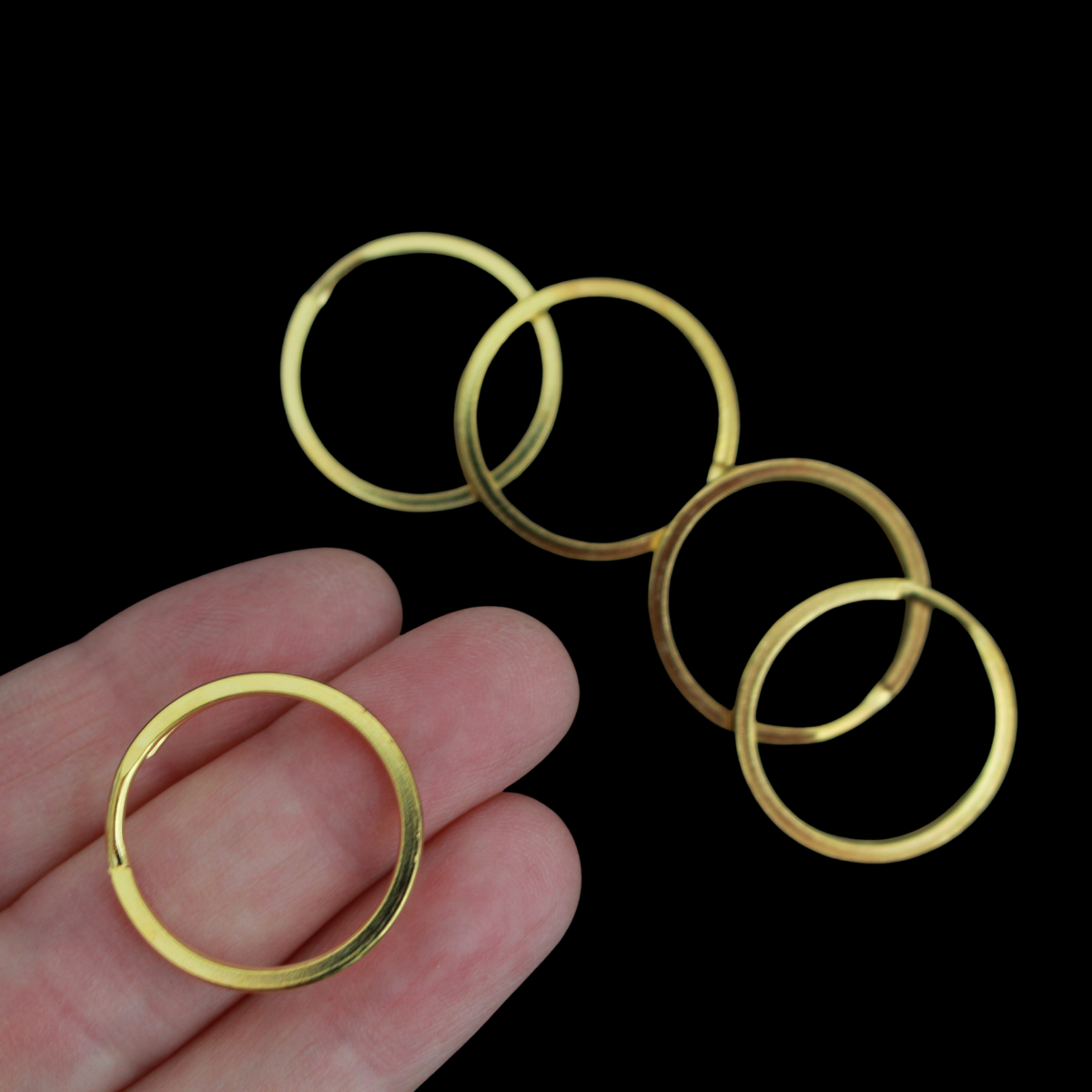 Gold Split Key Rings - 25mm Iron Based Alloy, 5 pcs