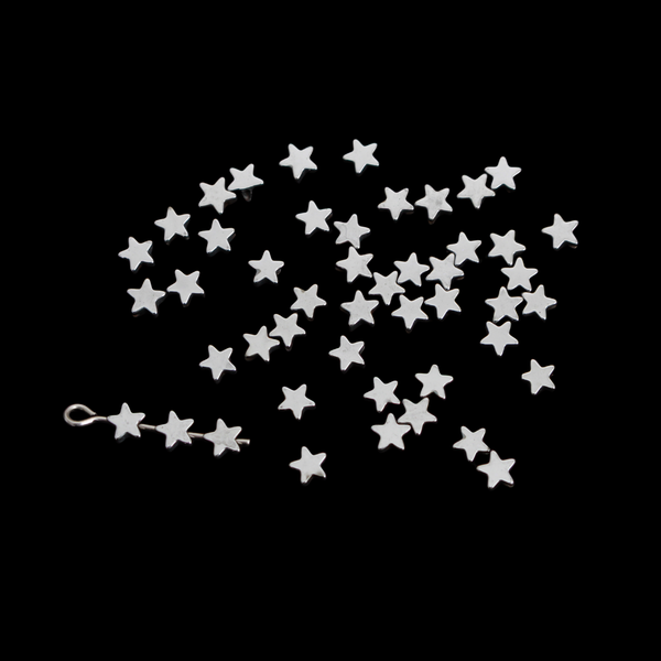 Star Shaped Beads 4x4mm, Non-magnetic Synthetic Hematite Beads, 50pcs