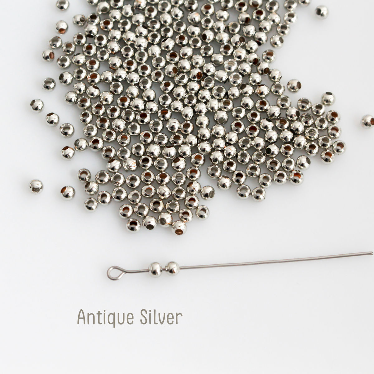 Iron Spacer Beads, Round 3mm in Diameter Available in Silver, Bronze, Gold - 300pcs