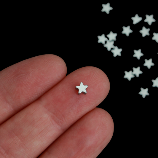 Star Shaped Beads 4x4mm, Non-magnetic Synthetic Hematite Beads, 50pcs