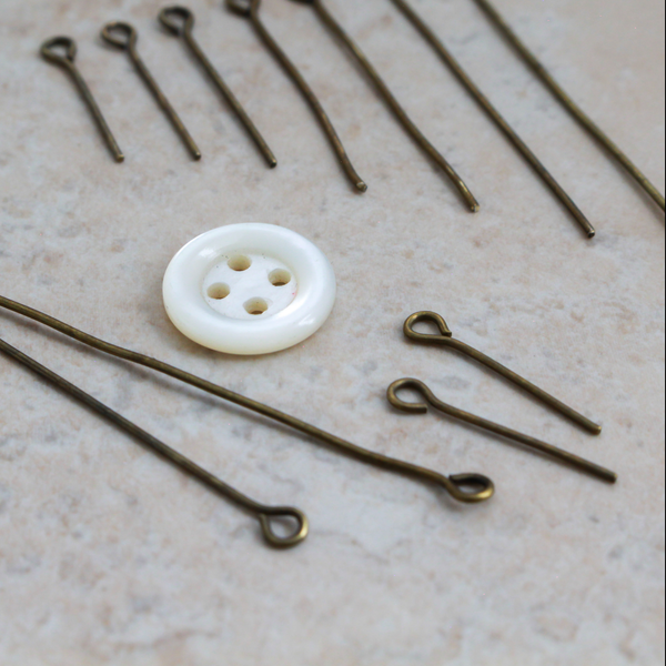Antique Bronze Eye Pins 18-50mmx0.7mm (21 gauge) 100pcs each