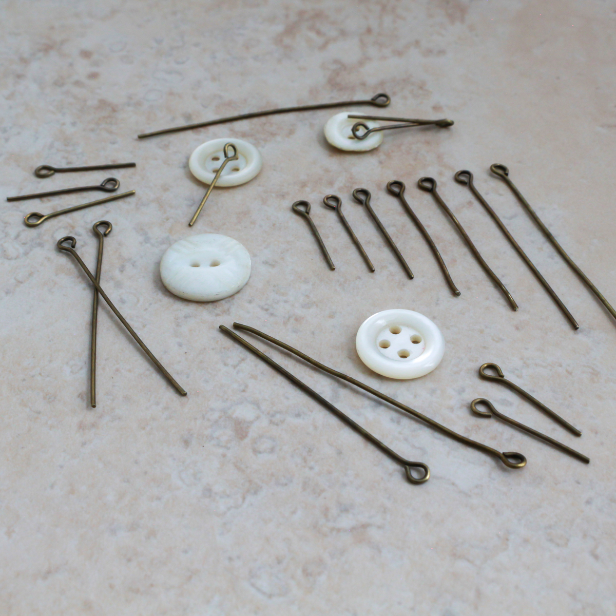 Antique Bronze Eye Pins 18-50mmx0.7mm (21 gauge) 100pcs each
