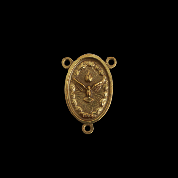 Bronze Holy Family, Holy Spirit Rosary Centerpiece, 1 inch long, Made in Italy