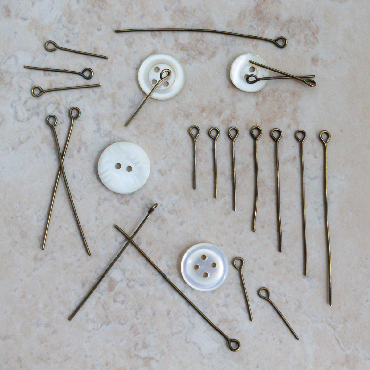 Antique Bronze Eye Pins 18-50mmx0.7mm (21 gauge) 100pcs each