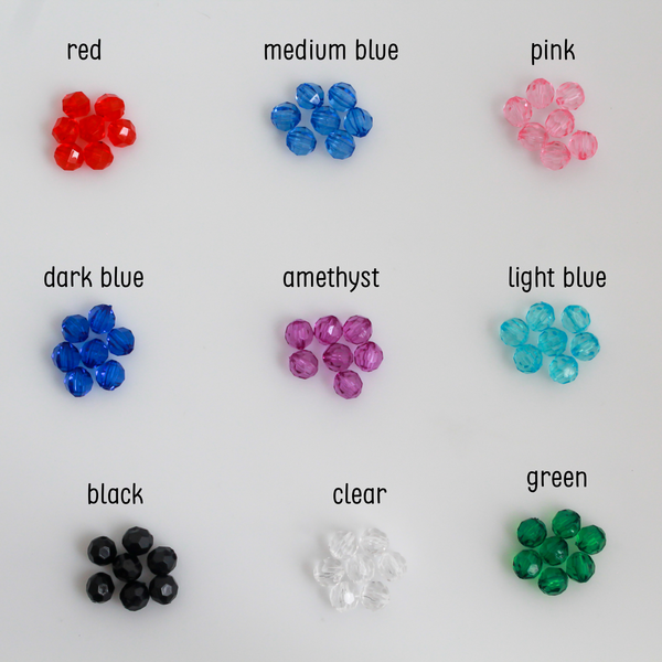 Transparent Acrylic Round Faceted Beads Available in 6mm or 8mm, 100pcs - 9 Color Choices