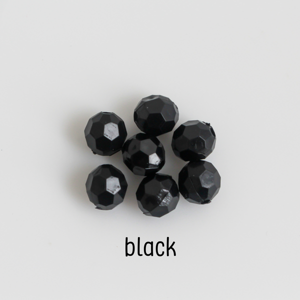 Transparent Acrylic Round Faceted Beads Available in 6mm or 8mm, 100pcs - 9 Color Choices