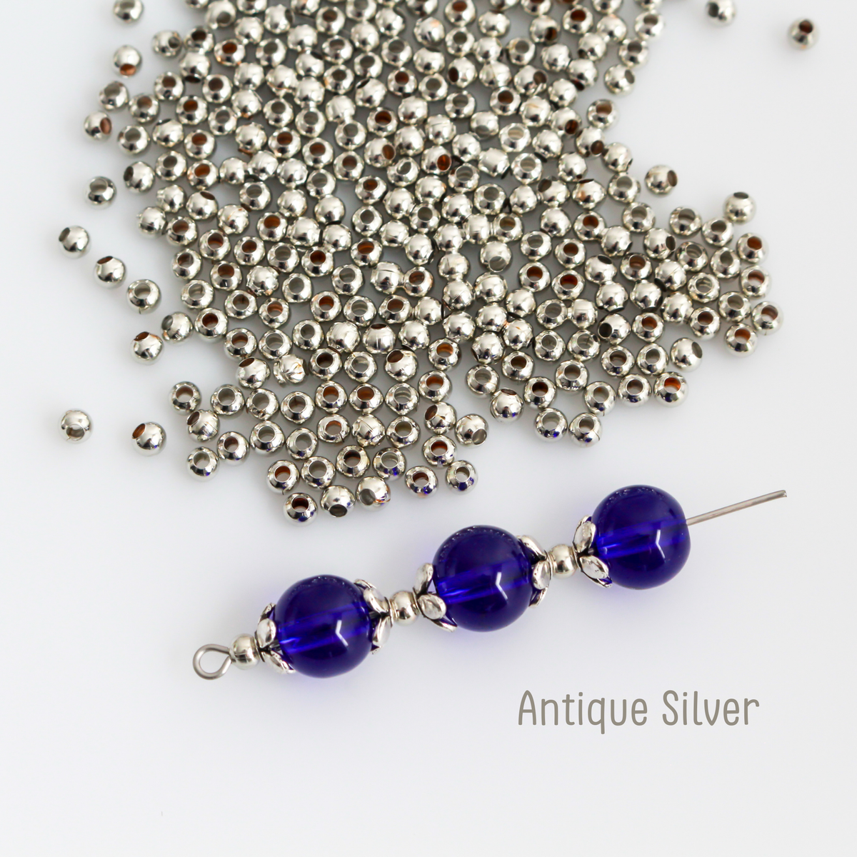 Iron Spacer Beads, Round 3mm in Diameter Available in Silver, Bronze, Gold - 300pcs