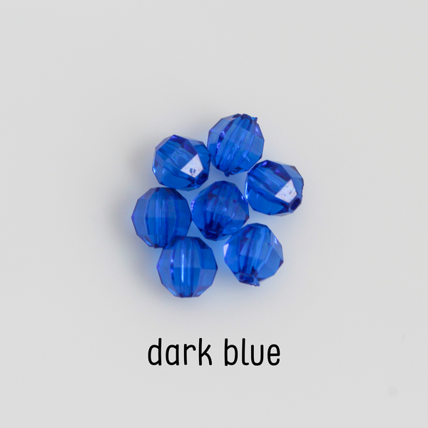Transparent Acrylic Round Faceted Beads Available in 6mm or 8mm, 100pcs - 9 Color Choices